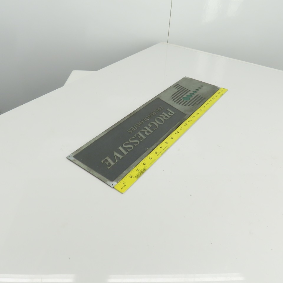 Progressive Technologies 24" x 6" Cast Iron Machine Name Plate Legend Logo