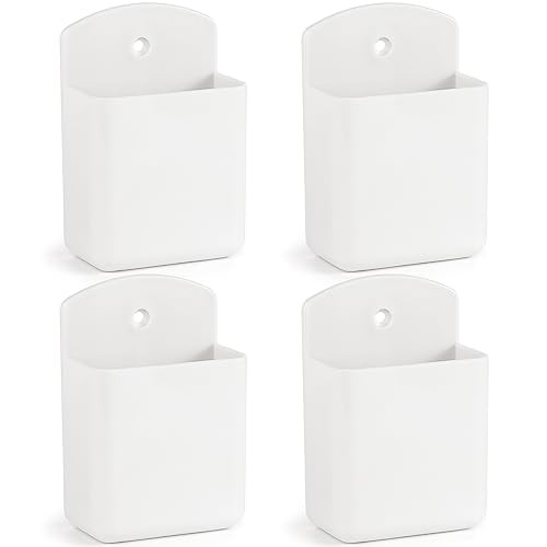 4 Pcs Remote Control Holde Wall Mount, TV Controller Holder, Self White&4Pcs