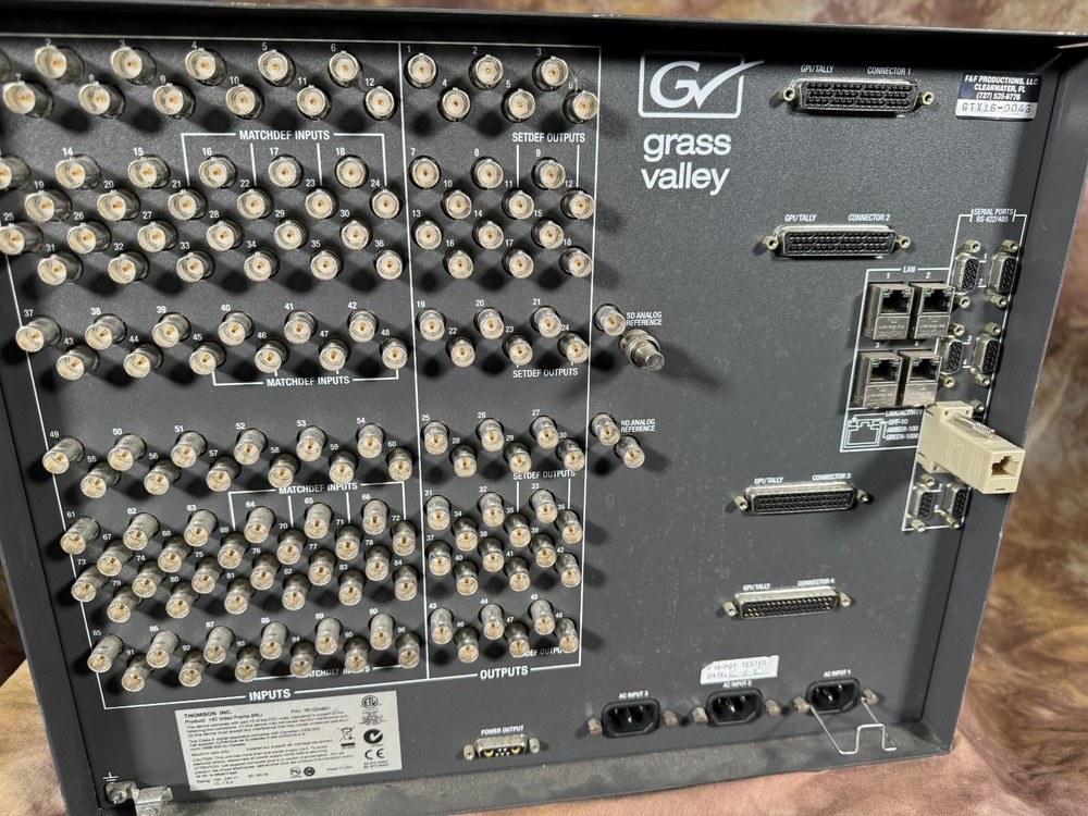Grass Valley Karrera Classic Frame 96 inputs X 48 outputs. 4 ME’s