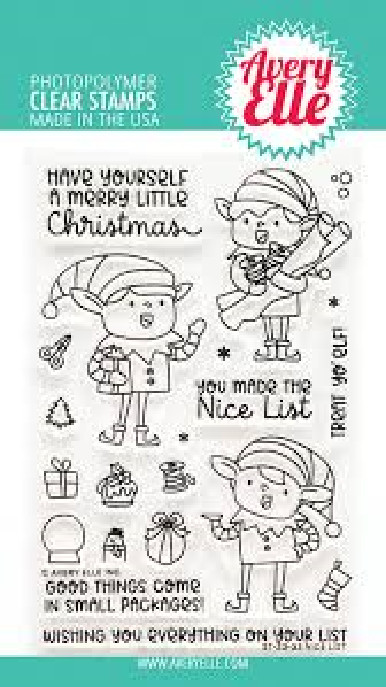 Avery Elle Clear Acrylic Stamps NICE LIST