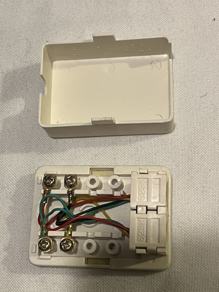 Dual Modular Phone Jack Surface Mount with Wiring Block
