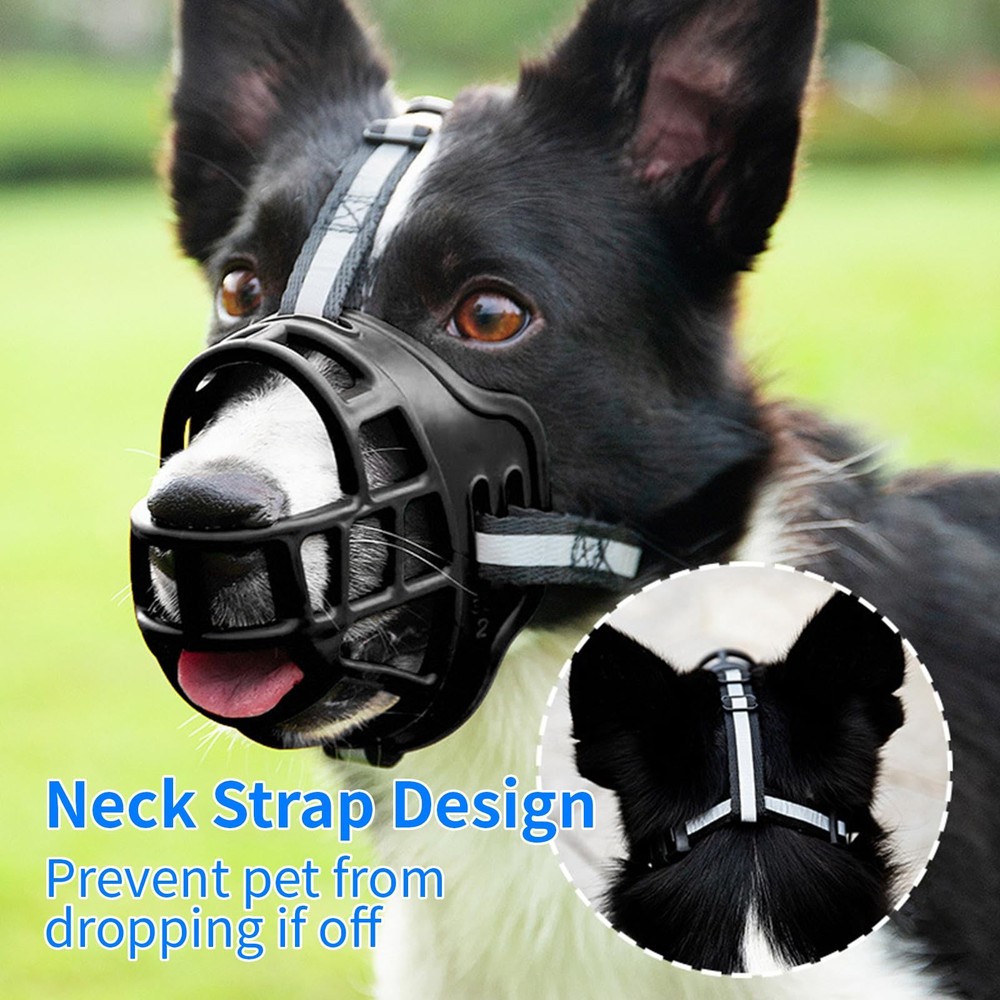 Dog Muzzle Soft Basket Muzzle for Dogs Dog Mouth Guard for Small Medium Large...