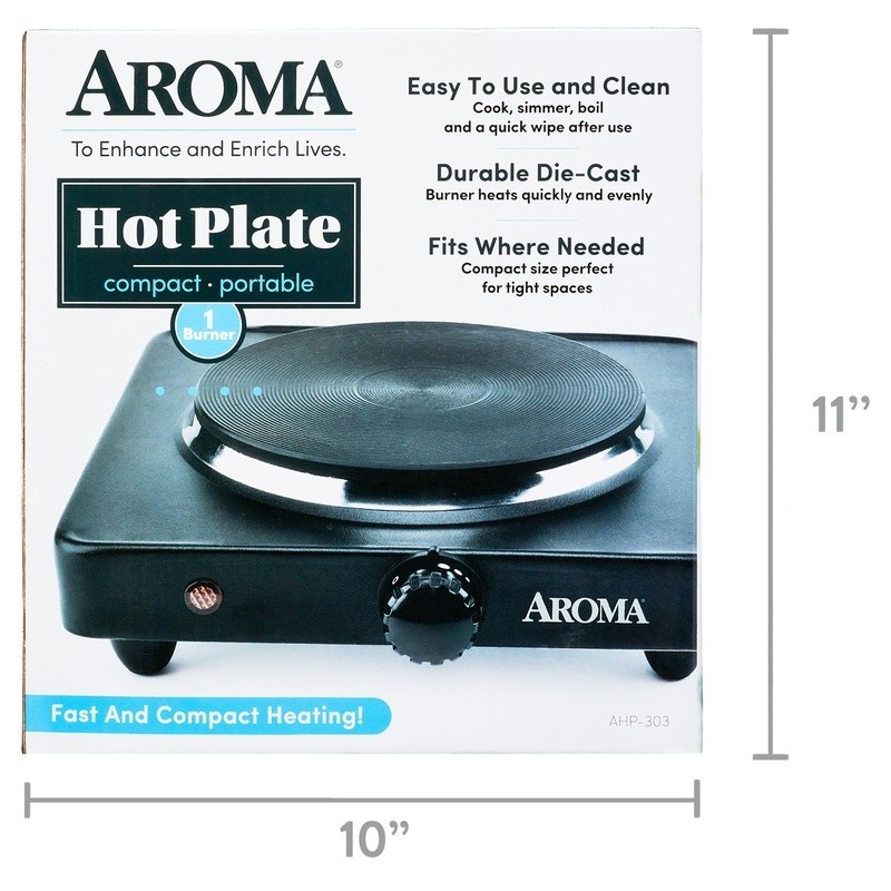 Single Burner Hot Plate Die-Cast Temperature Control Easy Clean Compact Design