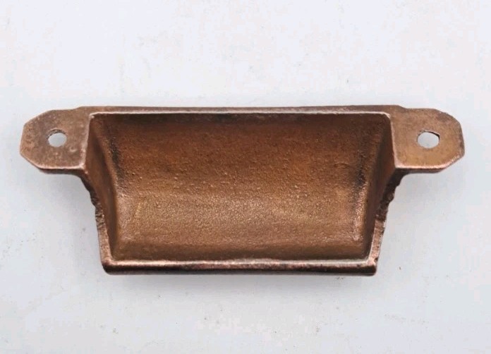 Antique Bin Pull of Flowers Drawer Pull Old Vintage Cast Iron Handle Hardware