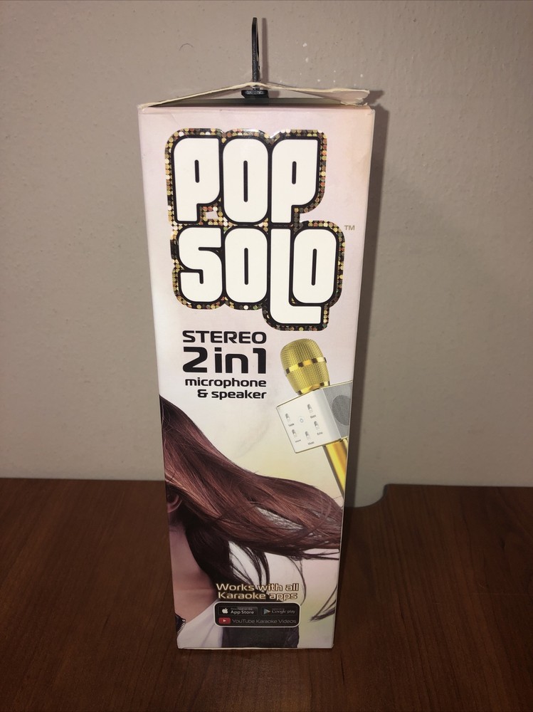 Pop Solo Bluetooth Karaoke Microphone Rose Gold/White