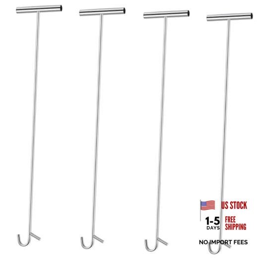 Pack 31" Fifth Wheel Puller 5th Wheel Pin Puller for Semi W Hook 4 Silver