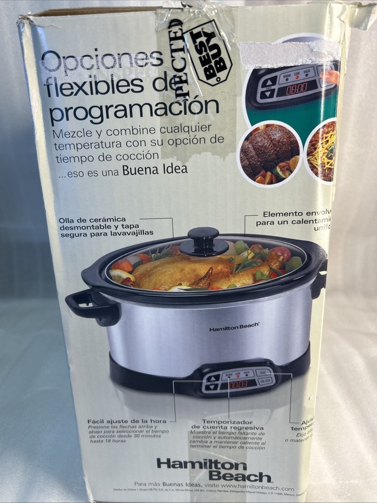 Hamilton Beach 33660, 6 Qt Capacity Programmable Slow Cooker - Silver Base Only