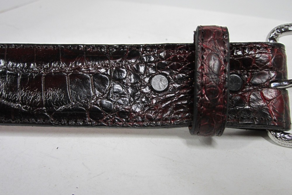 GENUINE ALLIGATOR BLACK CHERRY BELTS