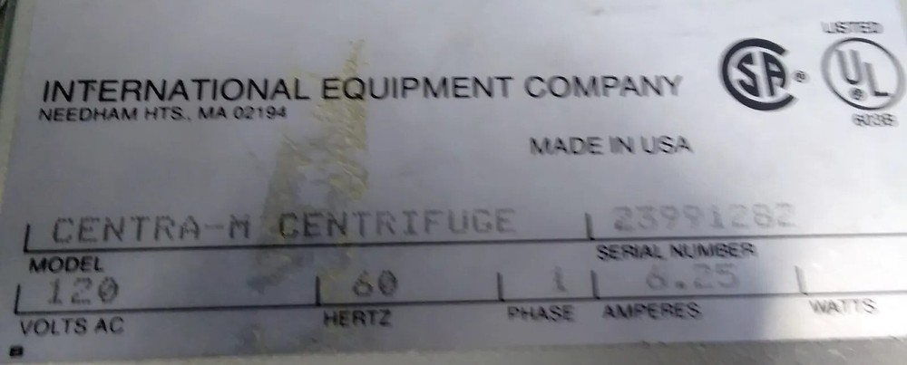 IEC Centra-M Fixed Speed Table-Top Analog Timer Laboratory Centrifuge
