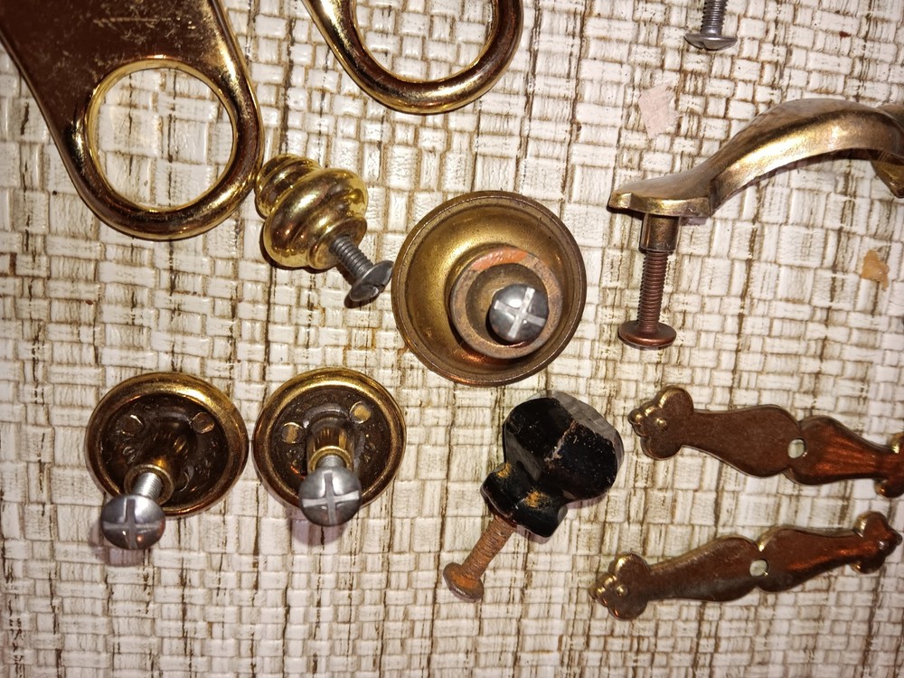 vintage mixed handles pull handle hardware drawer retro pulls lot parts