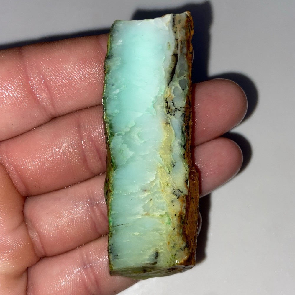Electrifying Blue Chrysoprase Rough Slab 1.20 Oz