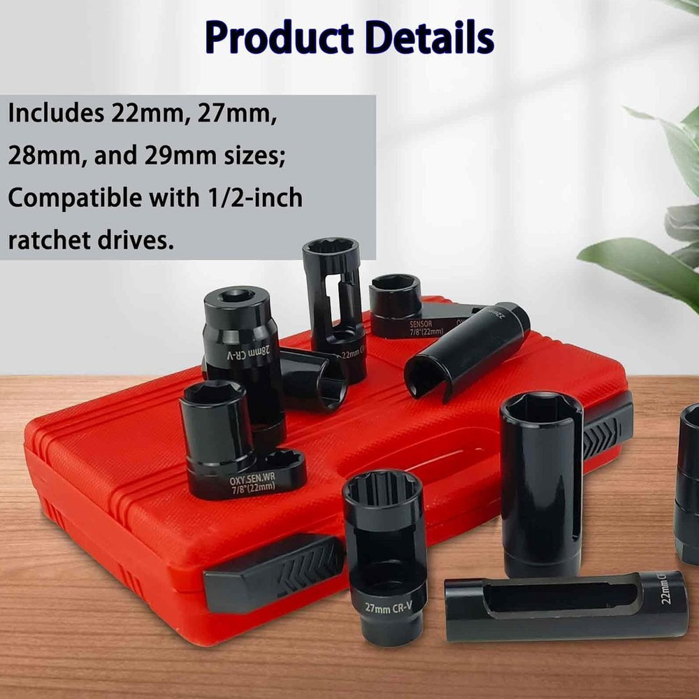 10Pcs Oxygen Sensor Socket Set Sensor Oil Pressure Sending Unit Removal Tool