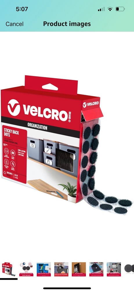 VELCRO® Black Coins Circles Dots Sticky Back Hook Loop 3/4" 200 count