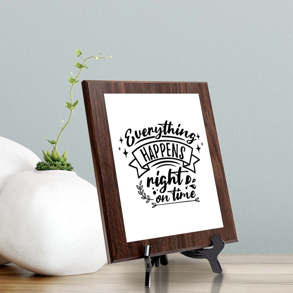 Everything Happens Right on Time Decorative Wall Plaque (Full Color) | Positive
