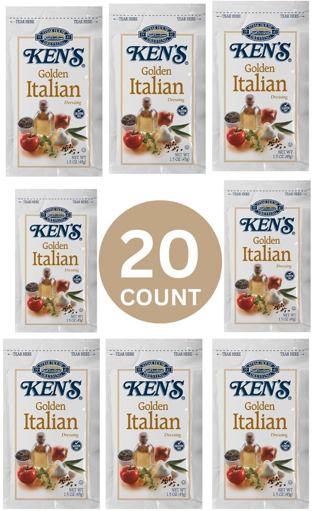 20 Count | Salad Dressing Packets | Individual Single Serve Salad Dressing