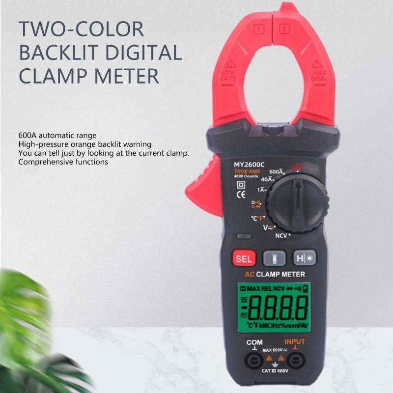 Clamp Multimeter Digital Voltages Current Meter Capacitance Resistance Testers