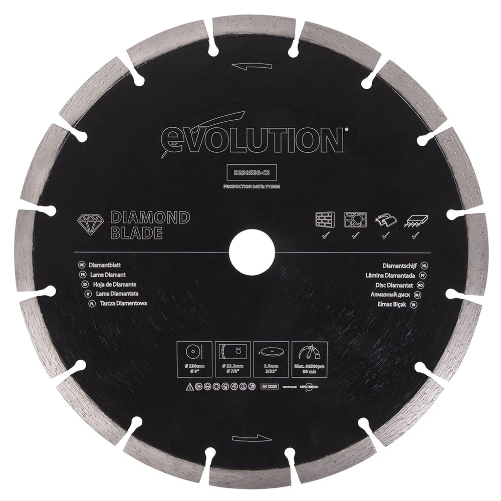 Evolution D230SEG-CS Segmented Edge Diamond Saw Blade, 9 Inch