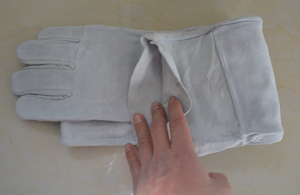 Split Leather Welding Cut Gloves Long Cuff Welder Protective Cover Mitten Guard