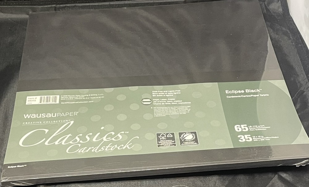 Wausau Creative Collection Classics Cardstock Starter Kit, 12X12 Eclipse Black