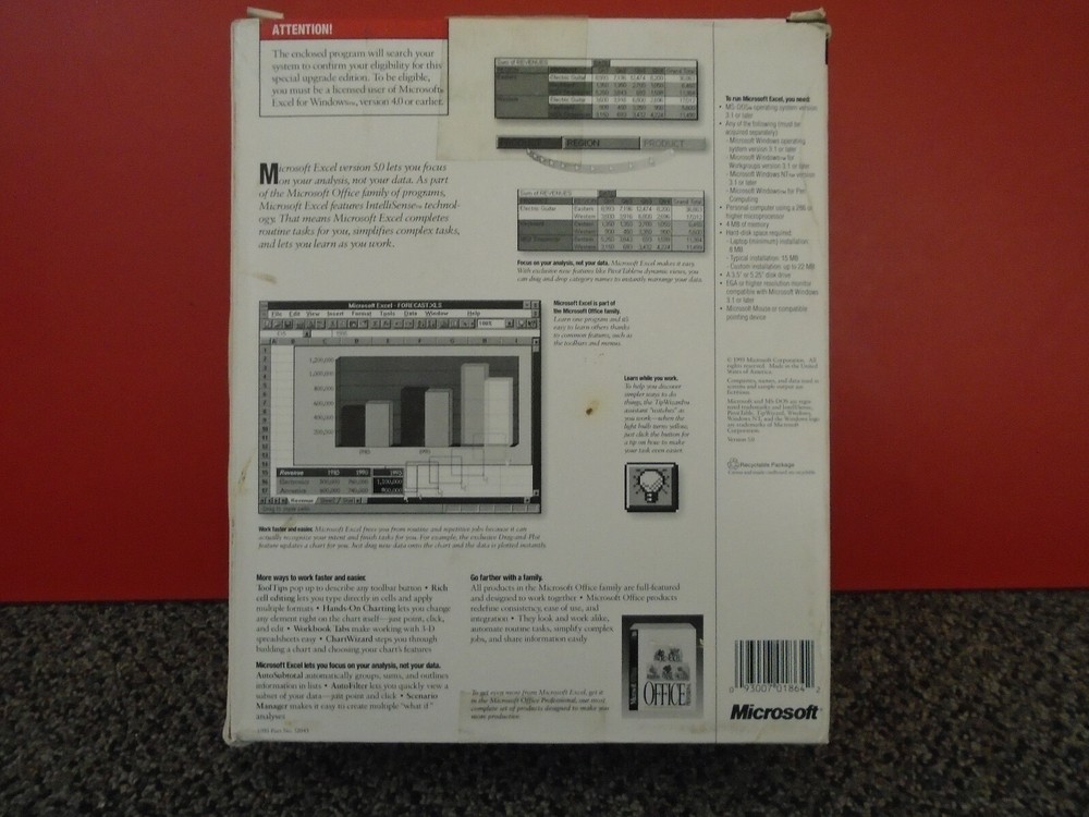 Vintage microsoft Excel Microsoft Office (Books and box only)