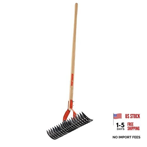1914000 Adjustable Thatching Rake with 54-Inch Wood Handle