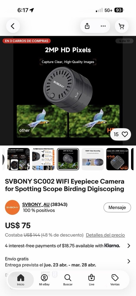 SVBONY SC002 Wireless Electronic Eyepiece, Digiscoping WiFi Electronic Eyepiece