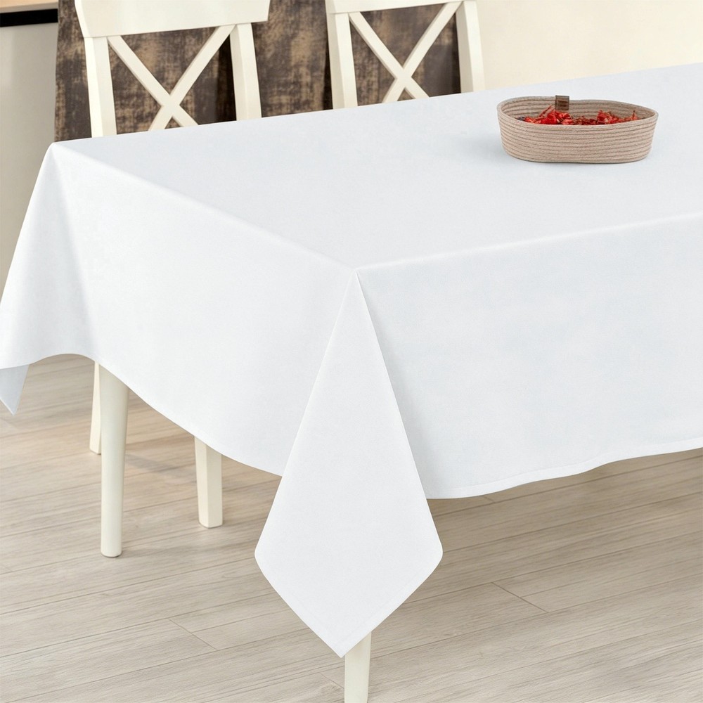 140x220cm Rectangle Tablecloth, Thickened Polyester Table Cloth Pure White