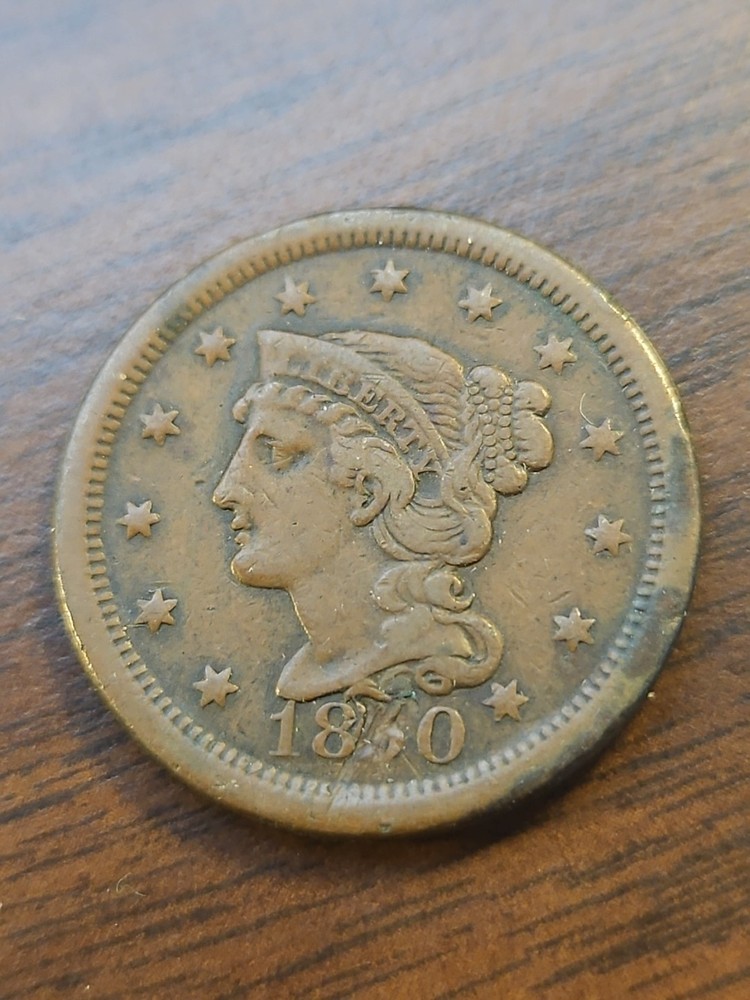 1850 Braided Hair Large Cent