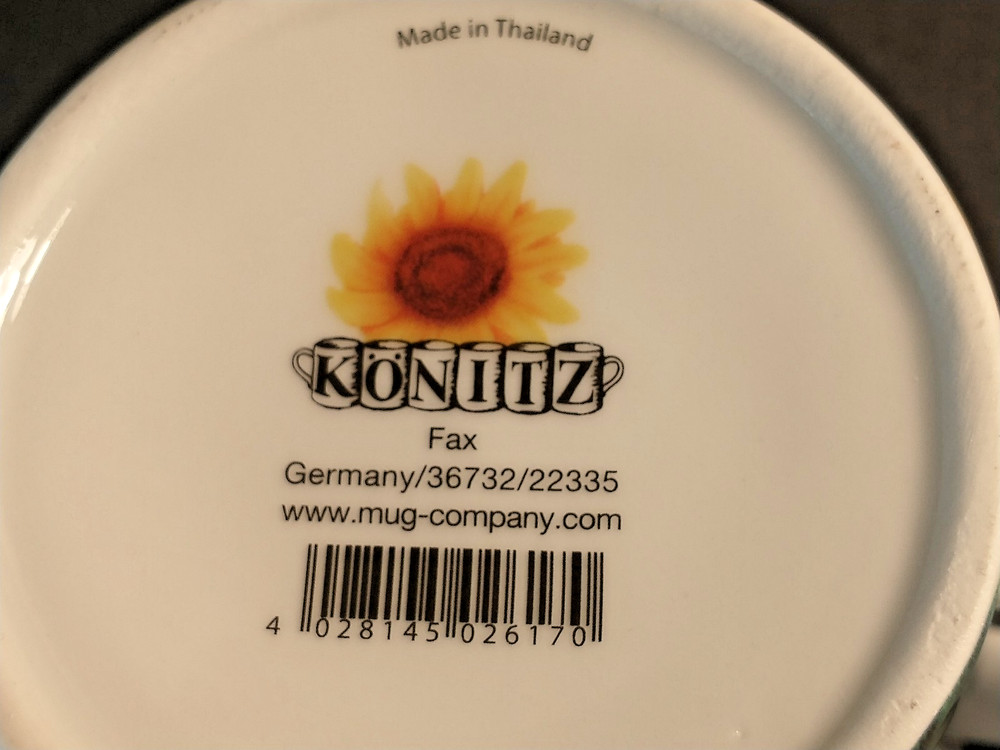 Konitz Flower Eddy 12 ounce mug 4.25" tall