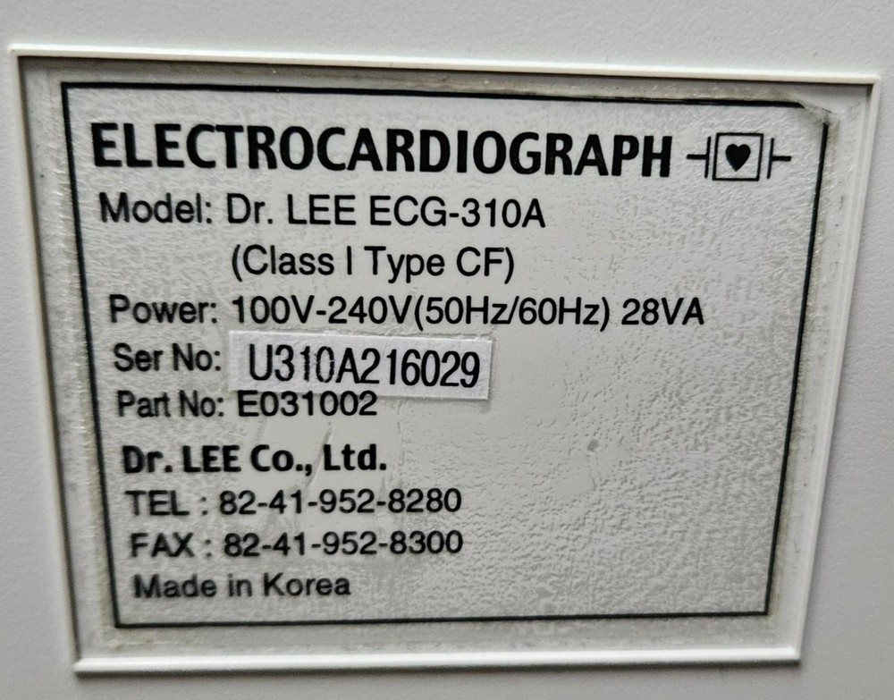 DR LEE ELECTROCARDIORAPH MODEL 310A ! 678V
