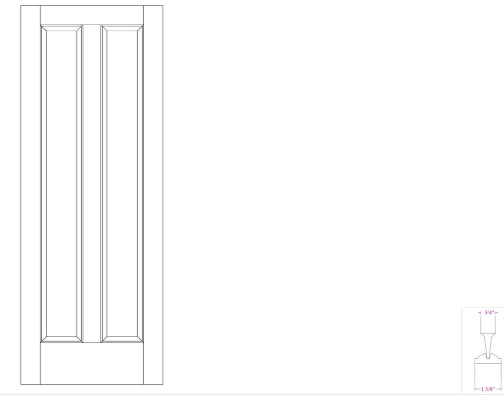 Poplar 2 Panel Vertical Raised Panels Stain Grade Solid Core Interior Wood Doors