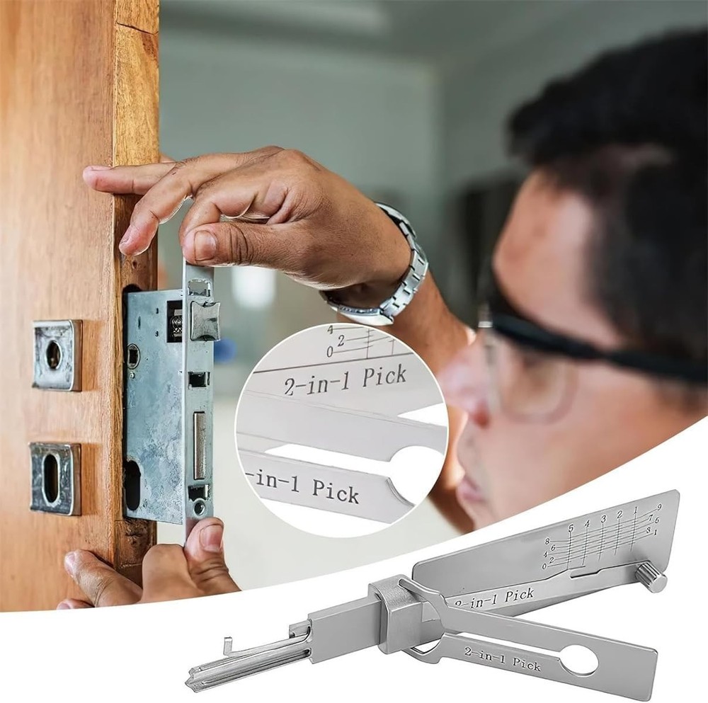 SS001 pro 2-in-1 Master Key Decoder Repair Tool, Stainless Steel Decoder Tool
