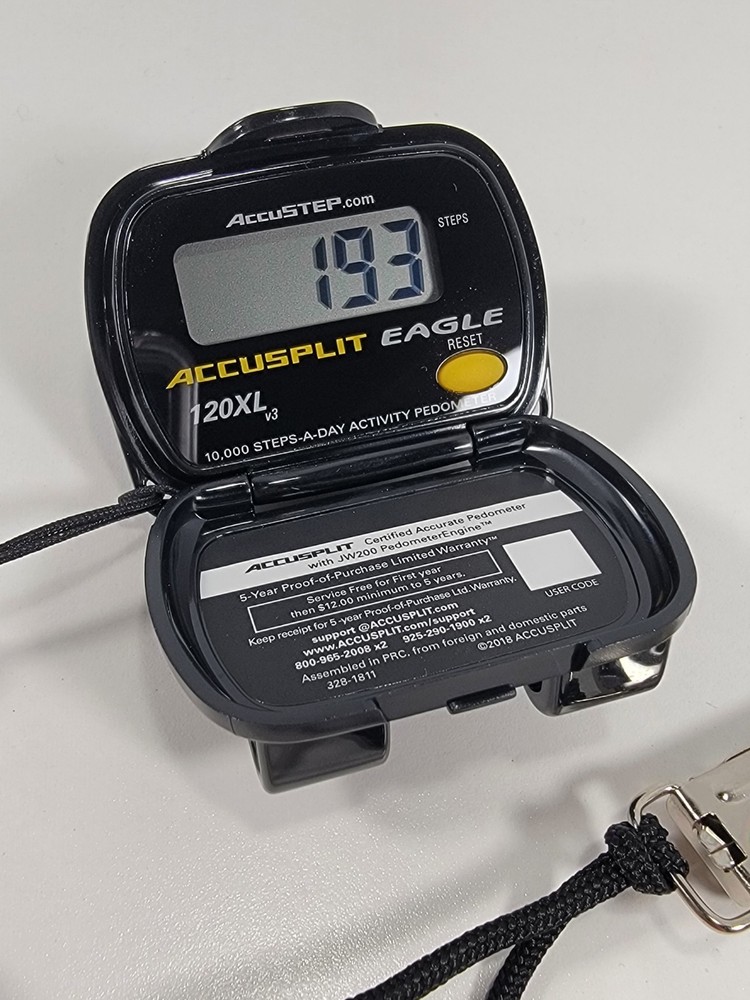 Accusplit Eagle 120XL Activity Pedometer - Accustep Exercise Accessory W/ Clip