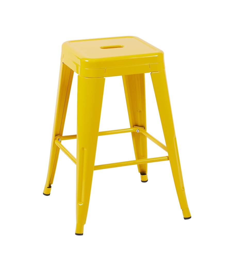 24 Inch Counter Height Stool, Backless Metal Bar Stools Set of 2, Non-Stackabl