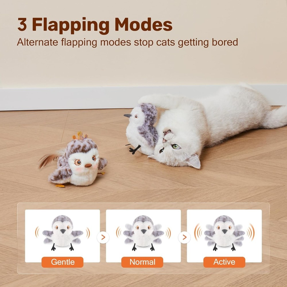 Realistic Flapping Sandpiper Cat Toy Pair