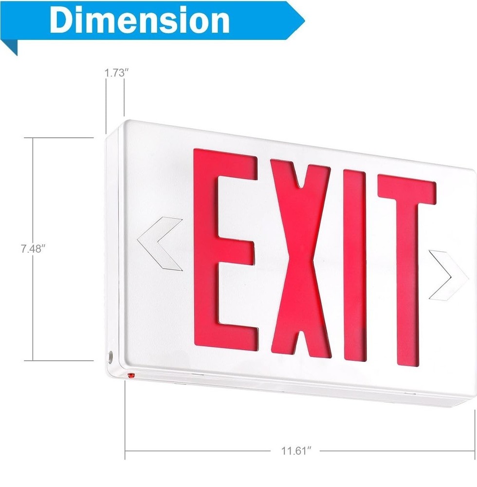 Emergency Exit Light with Backup Battery Single / Double Face Hardwired Sign