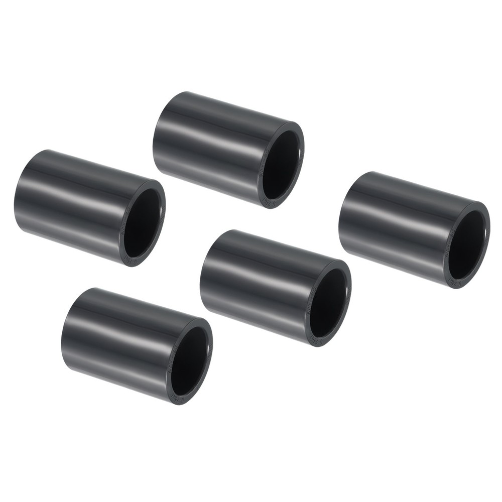 5pcs 1" Socket SCH80 UPVC Pipe Fitting Straight Coupling Connector, Grey