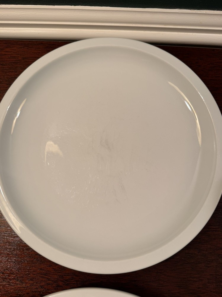 2 Pottery Barn Suppertime White Ceramic Dinner Plates 10.5"