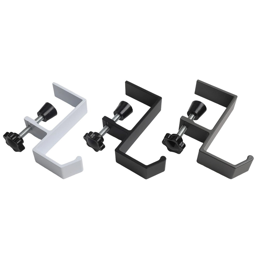 Compact Design Adjustable Clamp Hooks Set of 3 for Desktop Organization
