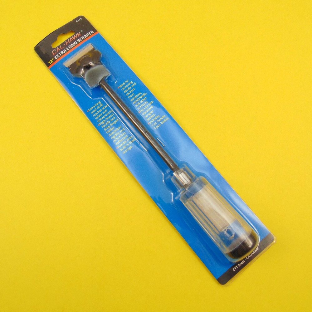 Extra Long Handle Scraper Razor Blade Holder Window Sticker Decal Removal Tool