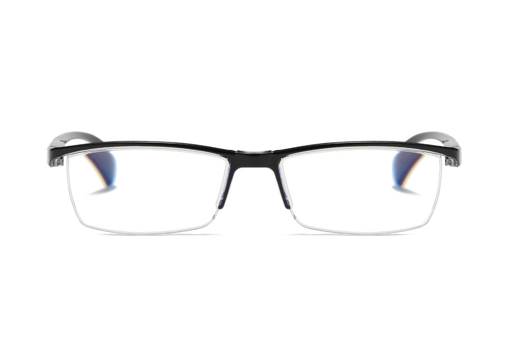 6 Pair Mens Rectangular Blue Light Blocking Reading Glasses Spring Hinge Readers