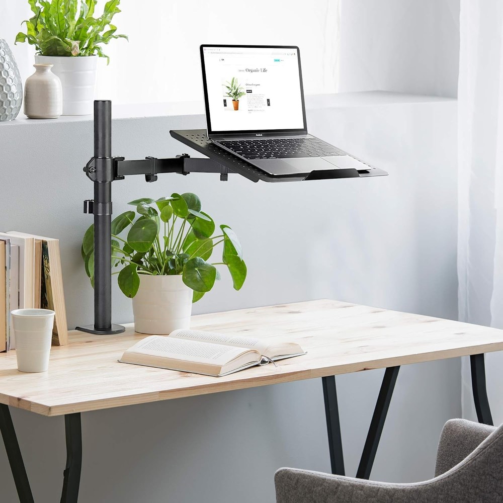 Mount-It! Laptop Desk Mount, Full Motion Arm with Vented Tray,...
