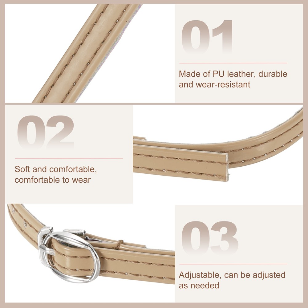 3 Pair Replacement Ankle Strap for Heels Leather Shoe Band, Matte Nude