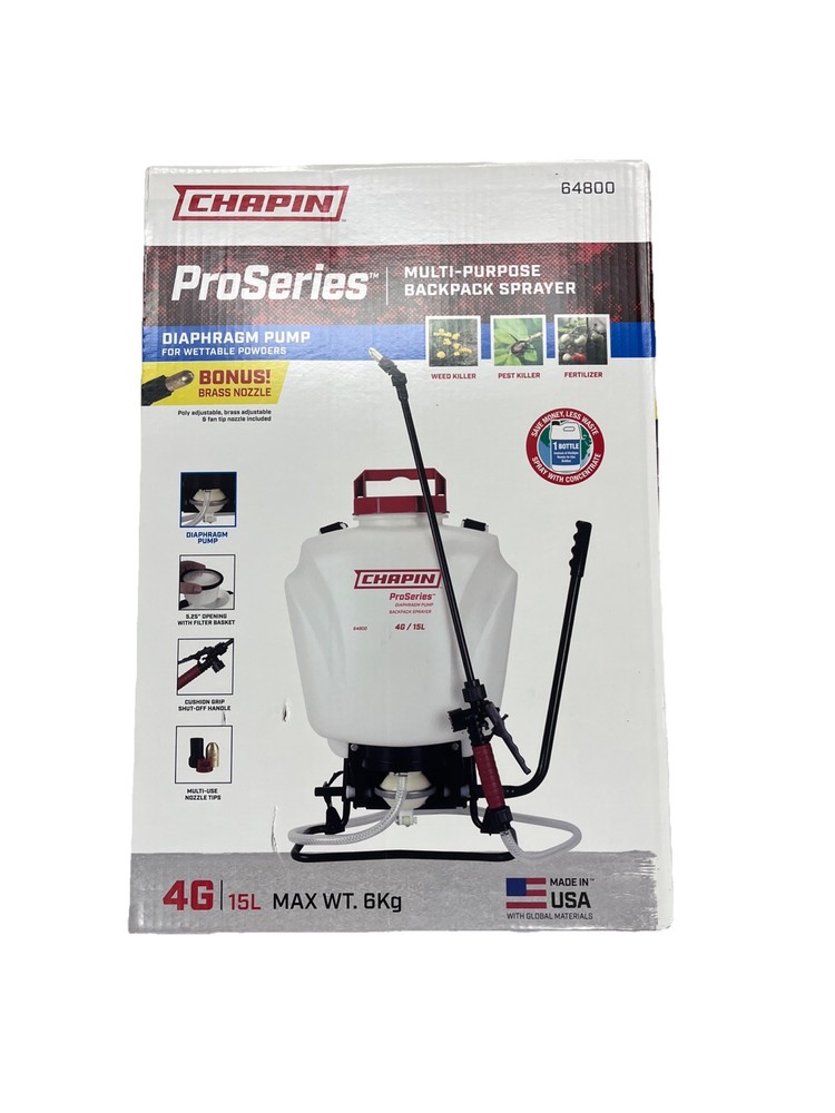 CHAPIN 64800 Backpack Sprayer, 4 gal, 4 ft