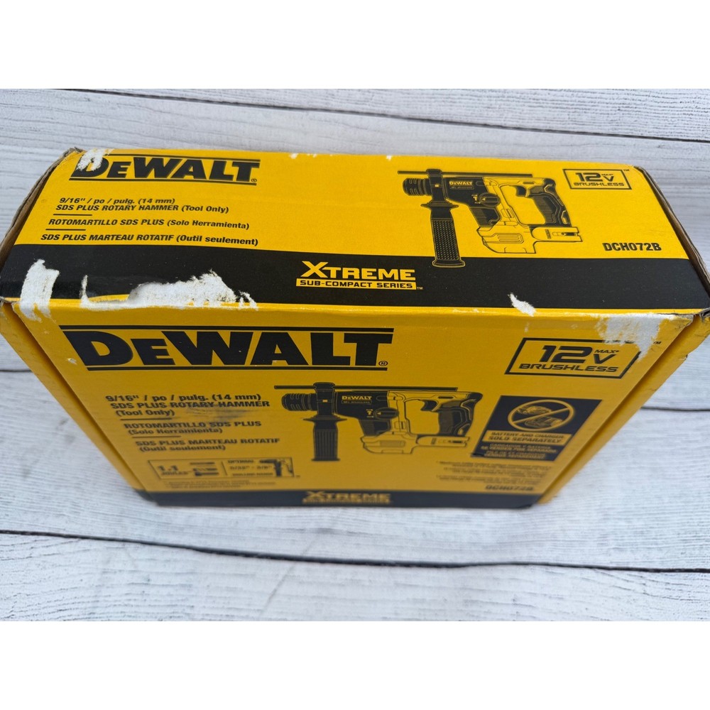 DEWALT 12V MAX XTREME SUB COMPACT SDS PLUS ROTARY HAMMER TOOL ONLY DCH072B