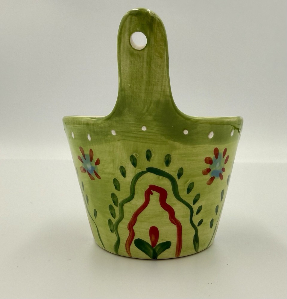 Hand Painted Morocco Leaf by Maxcera Planter Small Wall Pocket