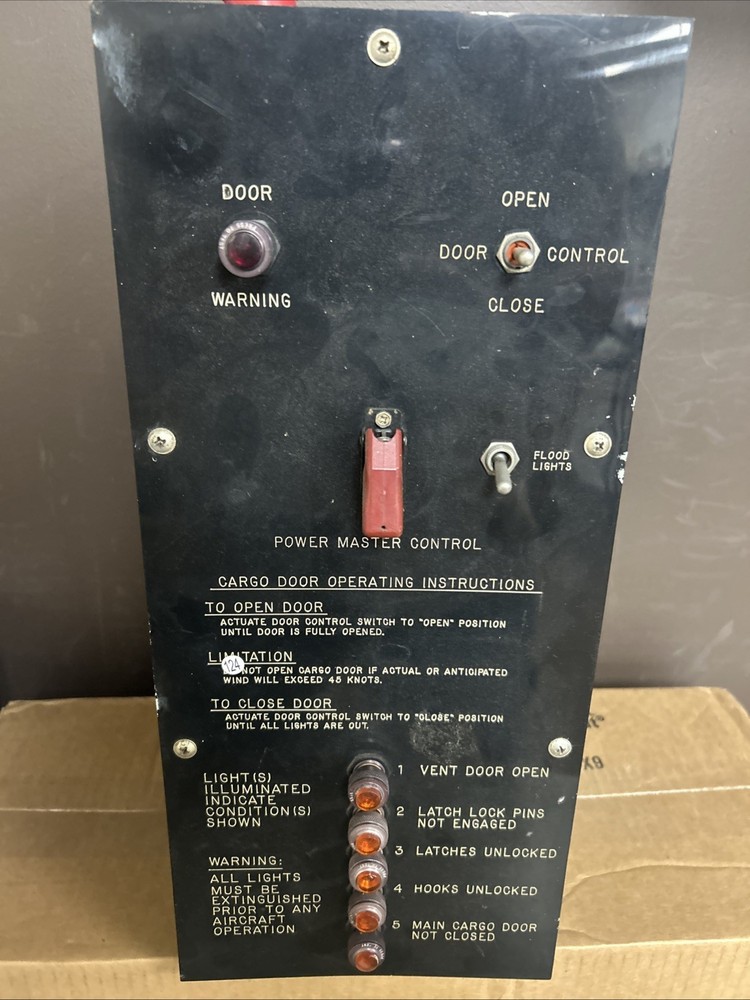 Vintage Lockheed C-130 Control Panel For Cargo Bay