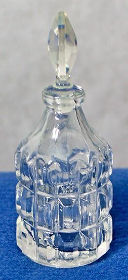 Pressed Glass Perfume Bottle with Plastic Stopper