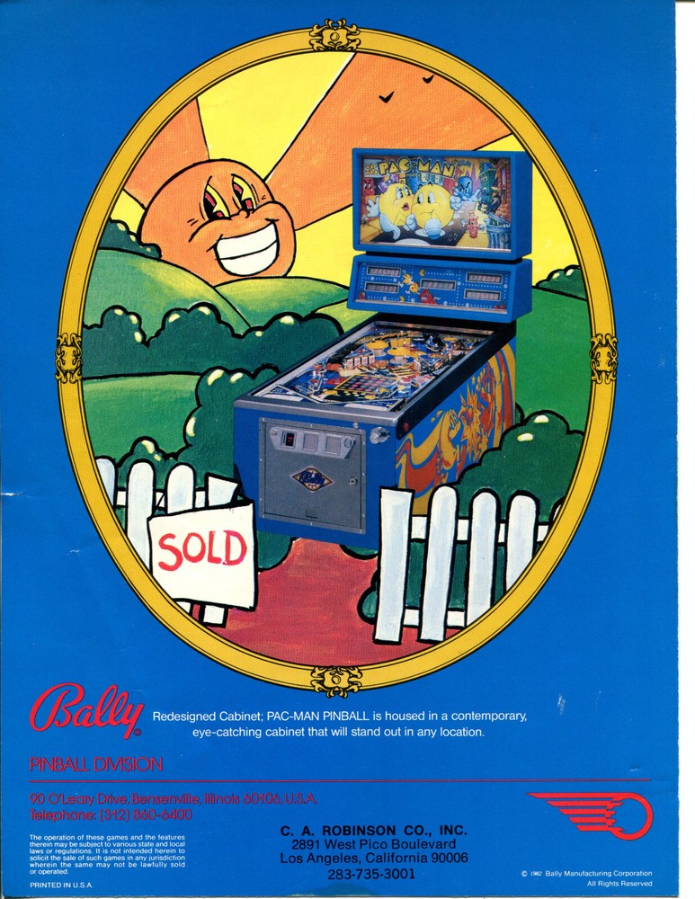 Mr. & Mrs. Pac-Man Bally Pinball Flyer / Brochure / Ad -