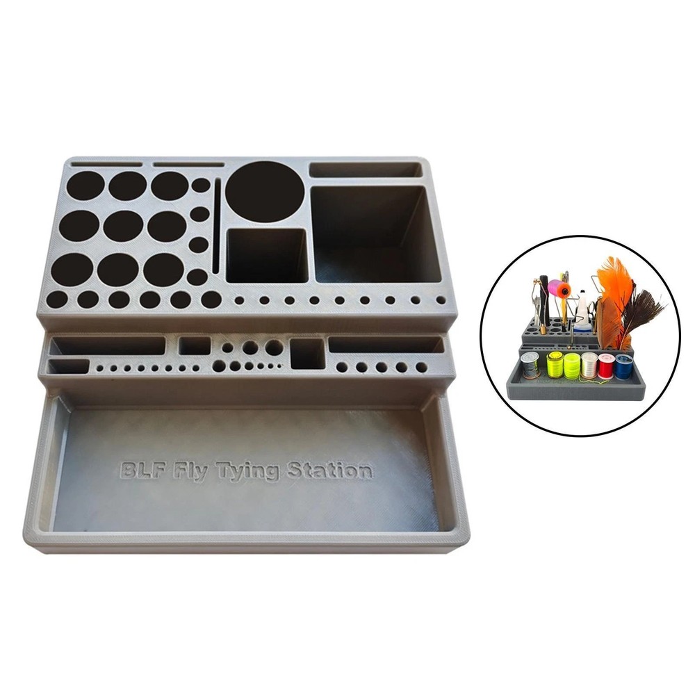 Strong Brown ABS Fly Tying Caddy with many Compartments